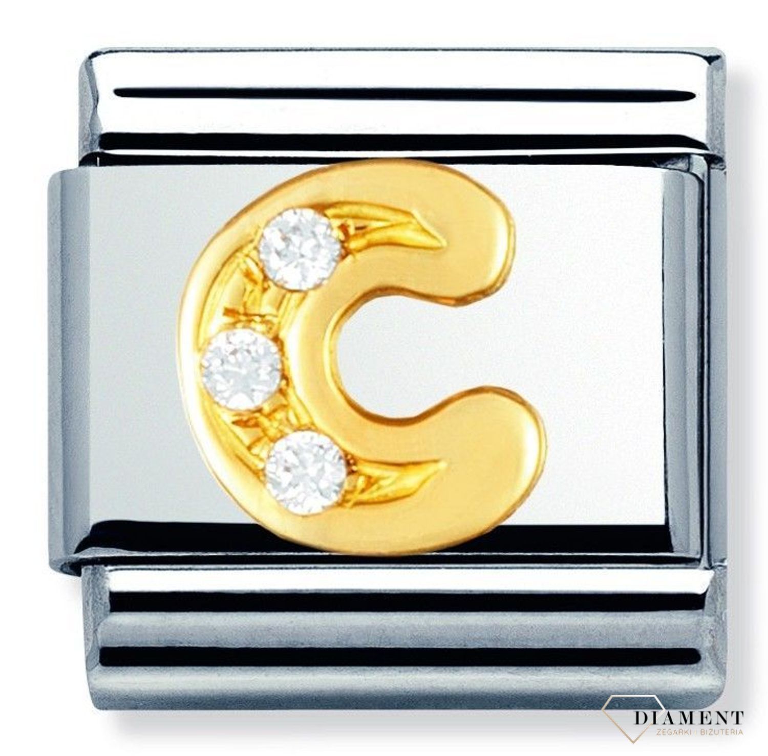 Nomination - Link 18K zawieszka złoto 'Litera C z cyrkonią' 030301 03 biżuteria nomination nomination zawieszki nomination baza.jpg